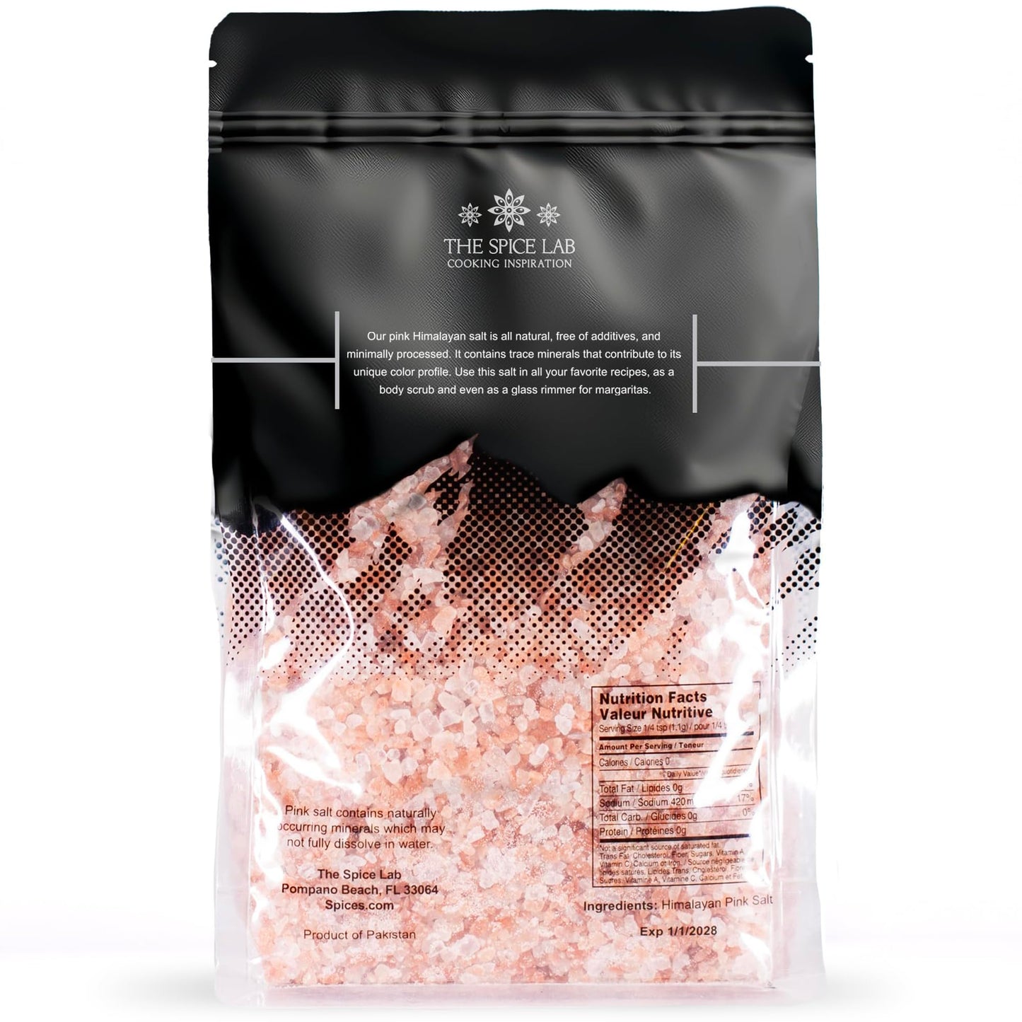 Pink Himalayan Salt - (Coarse Grain) - 2.2 lb Bag - All Purpose Cooking & Grinder Salt - Our Salt will work in a Salt Mill or Salt Grinder - Non GMO, OU Kosher Sea Salt - Nutrient and Mineral Dense for Health - 100% Certified & Tested. By The Spice Lab