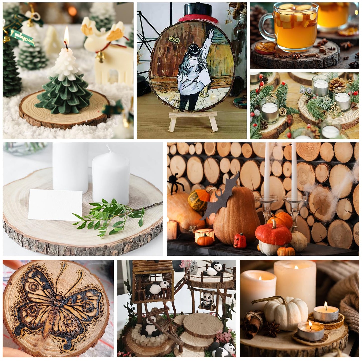 24 Pcs Unfinished Natural Wood Slices for Crafts.3.5-4 Inch Wood Rounds for Craft Supplies. Wood Circles with Tree Bark for Christmas Ornaments,DIY Gifts,Wood Coasters.Painting.