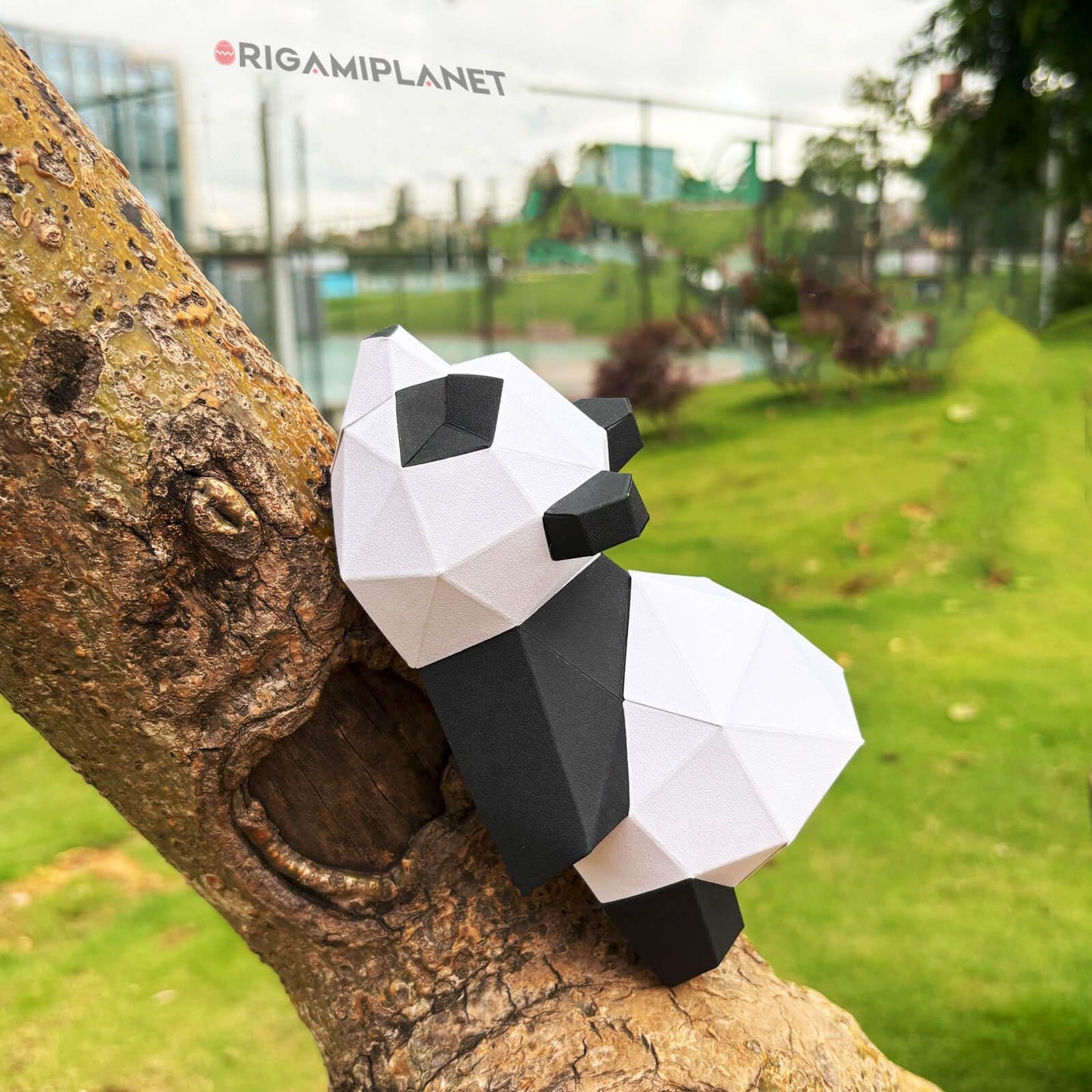 ORIGAMIPLANET 3D Panda Papa Origami Paper Craft Kit, Fun DIY Pre-Cut 3D Paper Art Model for Teens & Adults, Easy Handmade Animal Figurine Sculpture Gift Set for Bookshelf Decoration