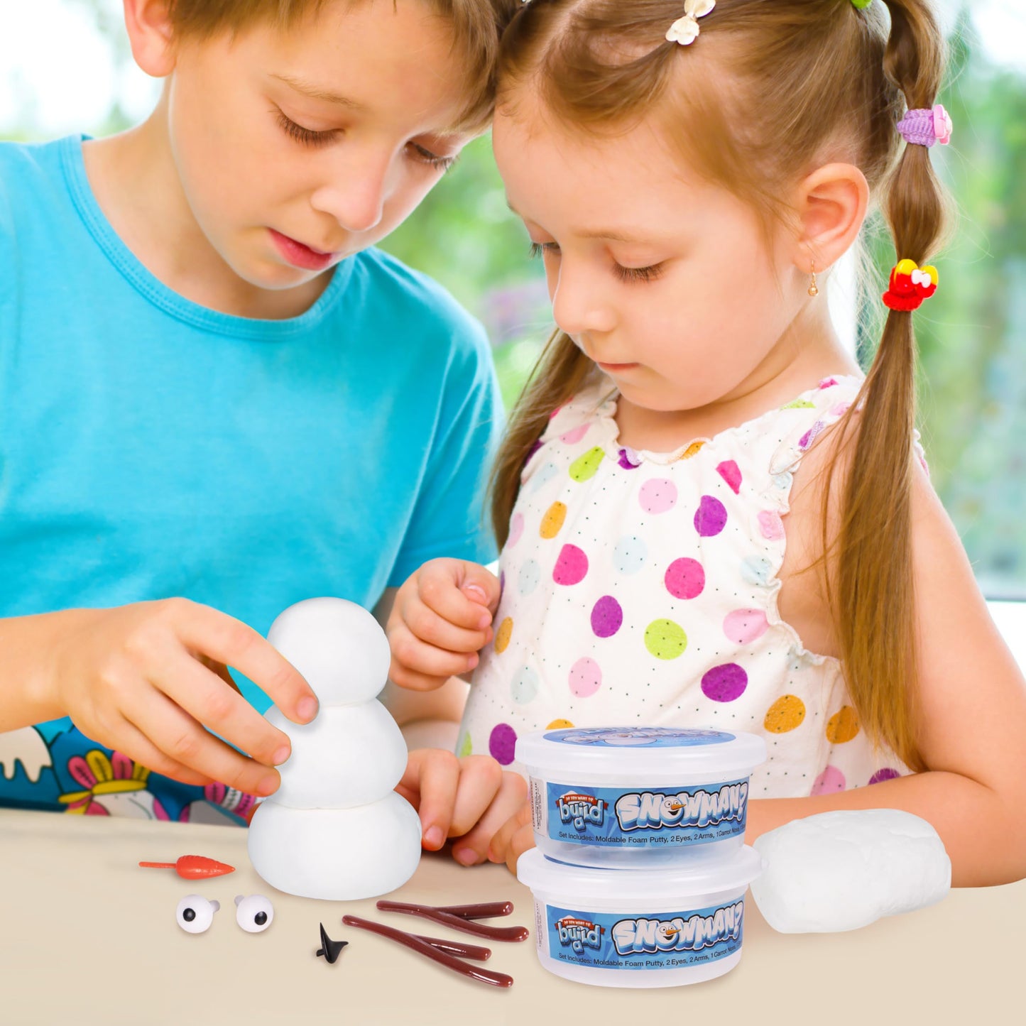 Kangaroo 3 Pack Build a Snowman Kit Snowballs Toys for Kids Stocking Stuffers - Snow Play Winter Toys Christmas Crafts DIY - Snow Man Kit Outdoor Modeling Clay Craft - Xmas Stocking Stuffers for Kids