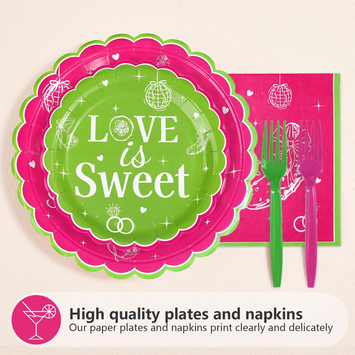 200Pcs Last Pickle Shell Ever Tickle Bachelorette Party Decorations Pickle Bachelorette Paper Plates and Napkins Tableware Sets for Girls Women Funny Bridal Shower Wedding Party Supplies Serves 50