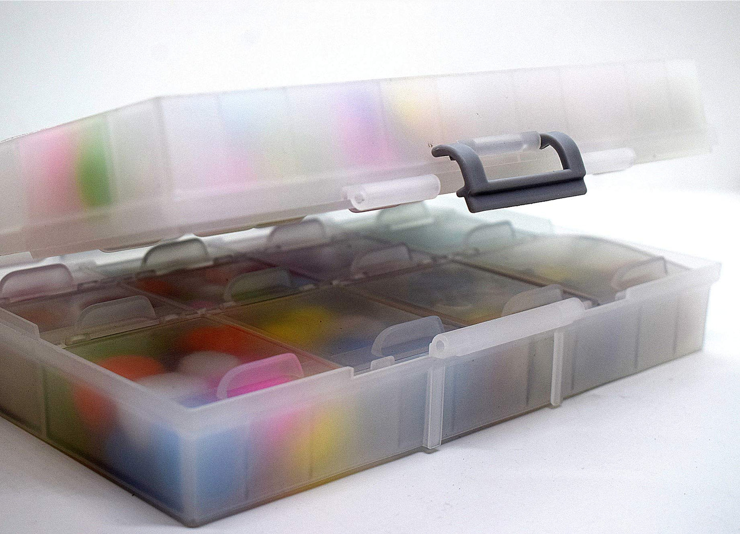 Aidetek half transparent BOX-ALL-24 small parts beads stationery jewelry box organizer for sorted parts 3 sizes 24 compartments with lid