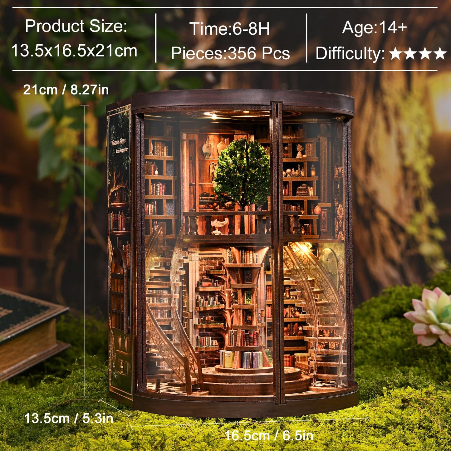 Sagiterra Book Nook Kit，DIY Miniature Dollhouse Kit (DH-W YR)