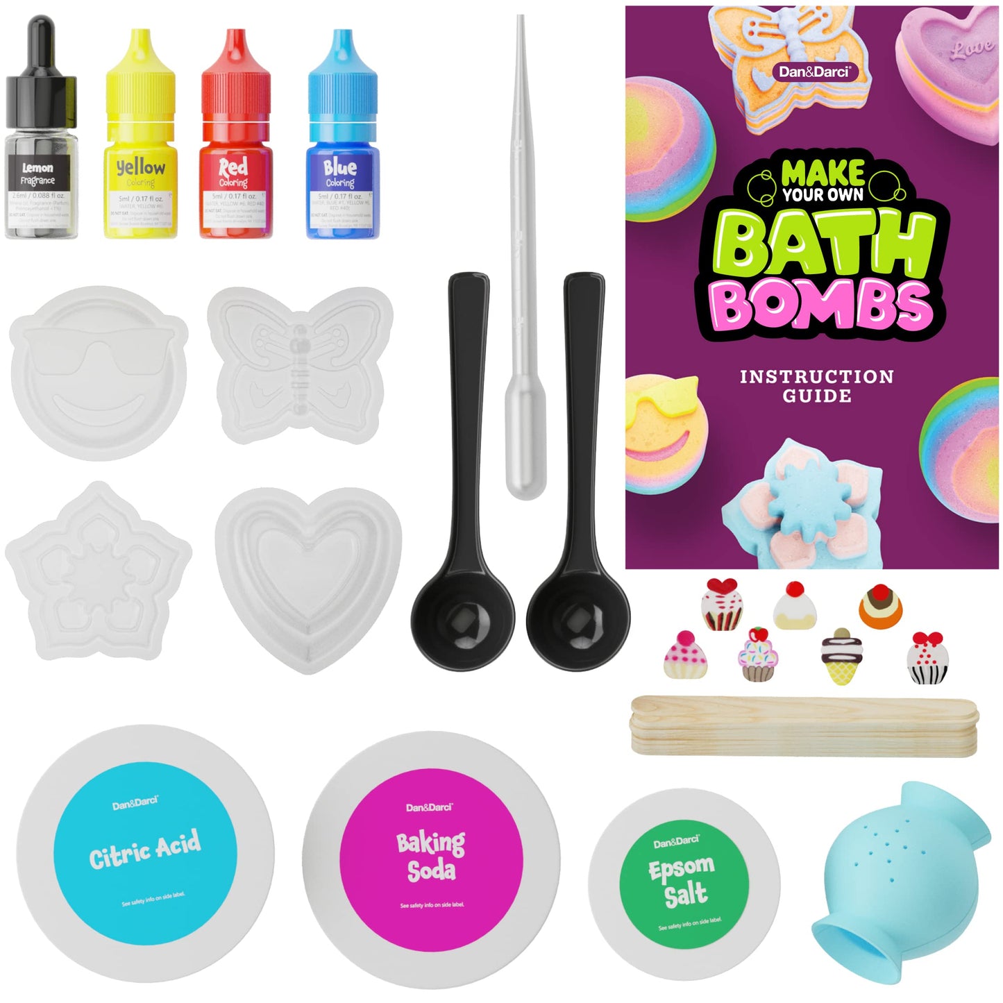 Dan&Darci Bath Bomb Making Kit for Kids - Kid Crafts Science Project - Gifts for Girls and Boys - Craft Activity Gift for Age 6, 7, 8, 9, 10, 11 & 12 Year Old Girl - Makes 10 Baths Bombs Fizzies