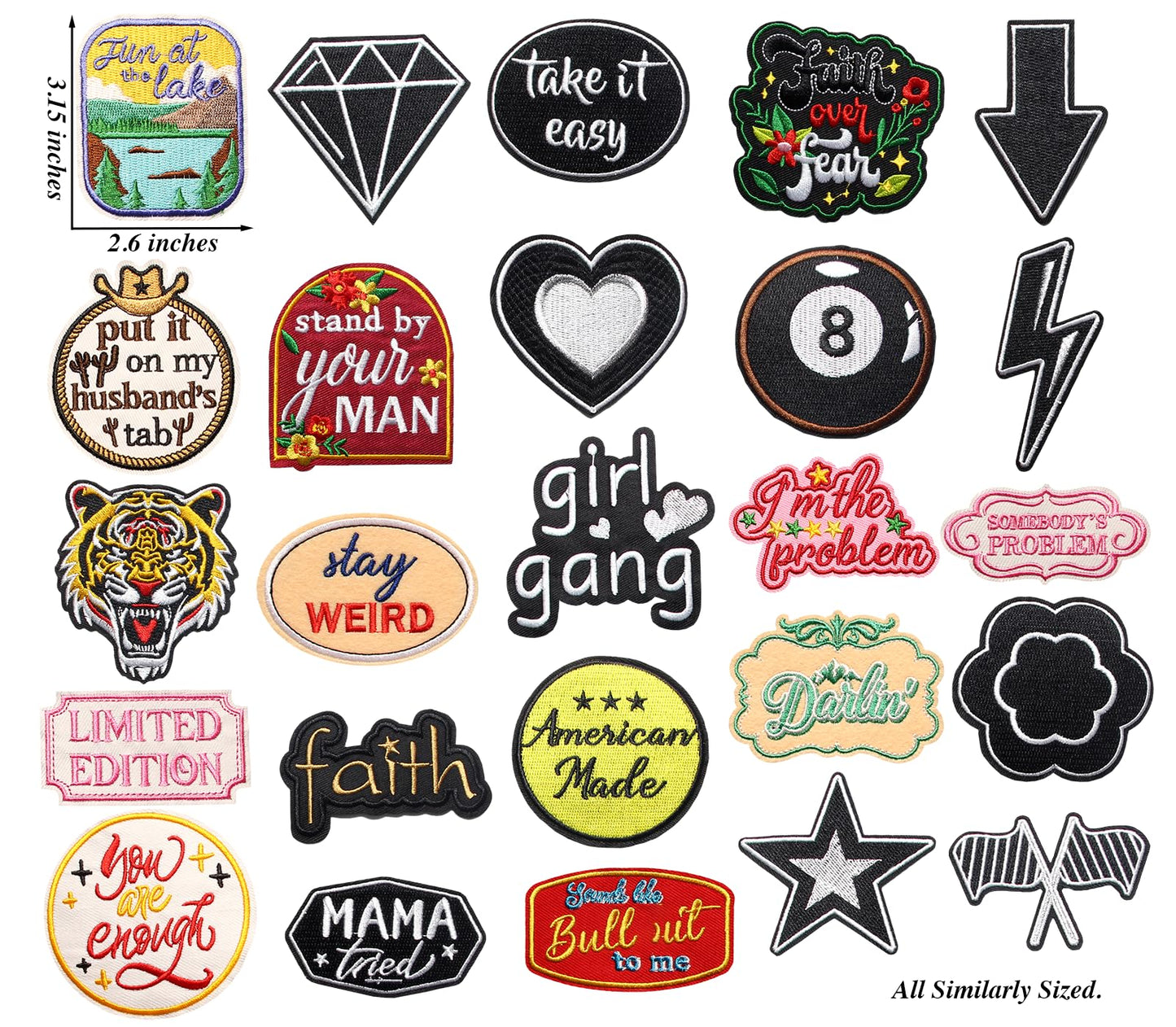 HEYTRCO 25PCS Western Meme Iron on Patches, Funny Cute Country Cowboy Cowgirl Embroidered Badges for Clothes, Applique for Shirts, Trucker Hats, Jeans, Jackets, Bags, Dress