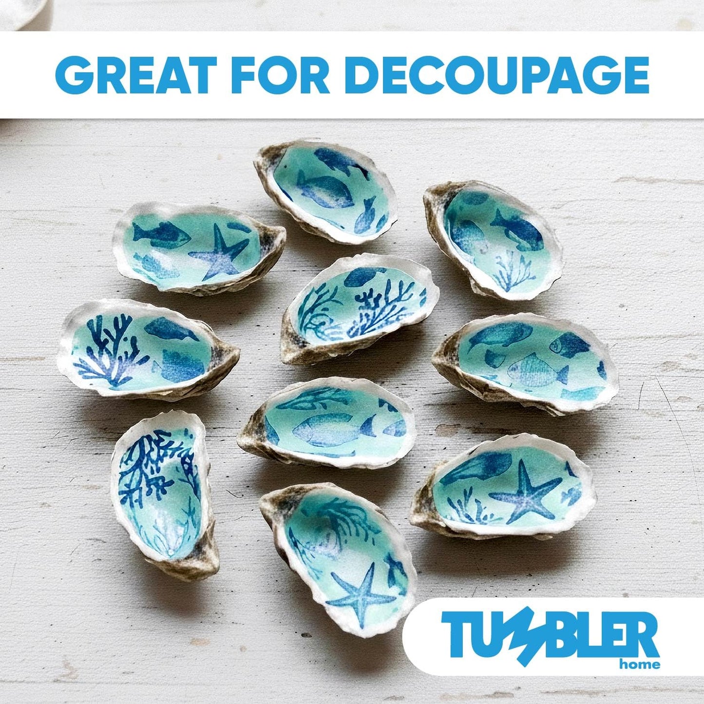 Tumbler Home Oyster Shells for Crafts, 20pcs, 4"- 5" Large Oyster Shells for Crafting, Decoupage, Christmas Ornaments, Wreaths, Weddings, Beach Décor, DIY Arts & Crafts. Bulk. Farmed in USA