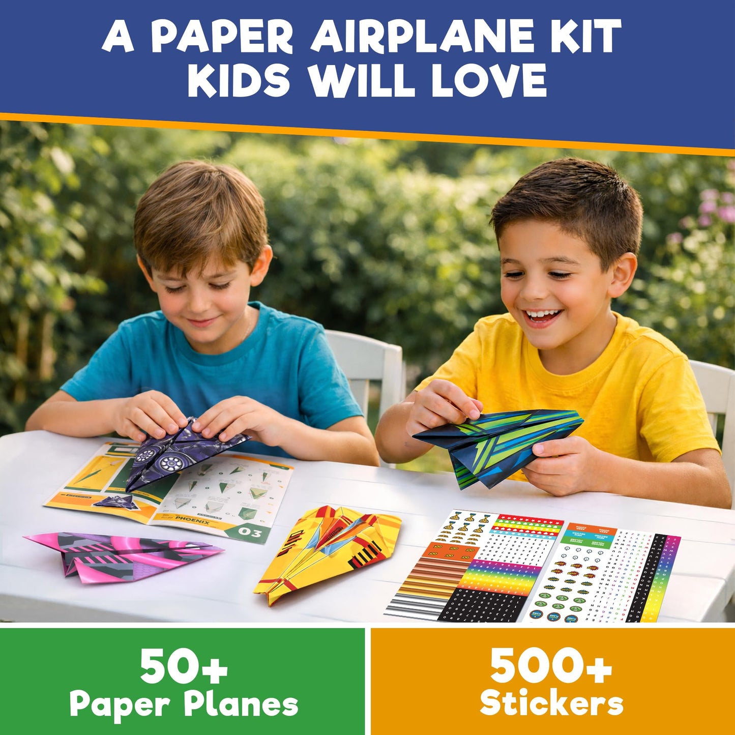 Doctor Jupiter My First Paper Airplane Book Kit for Kids Ages 4+ | Travel Toy Activities for 6-7-8-9-10 Year Old Boys & Girls | Make & Fly 50+ Paper Airplanes with 500+ Stickers