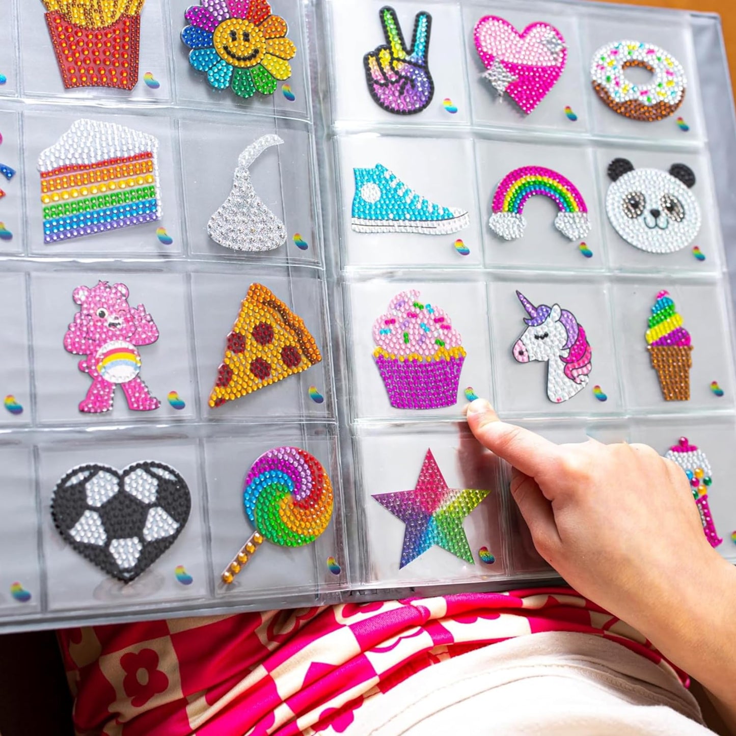 StickerBeans® Rhinestone Stickers – I Love Music Sticker Pack, 2” x 2” Unique Sparkly Cut-to-Shape for Collecting, Trading, Decorating Laptops, Phone Cases, Scrapbooks - Kids, Teens, Adults