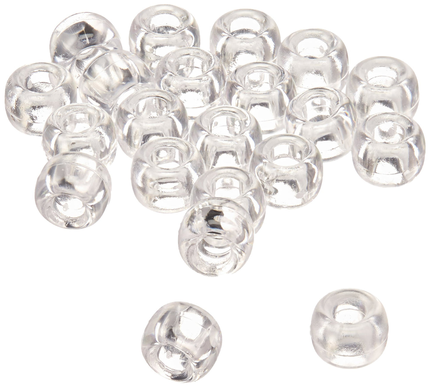 Darice Crystal Pony Beads – Great Craft Projects for All Ages – Bead Jewelry, Ornaments, Key Chains, Hair Beading – Round Plastic Bead With Center Hole, 9mm Diameter, 720 Beads Per Bag