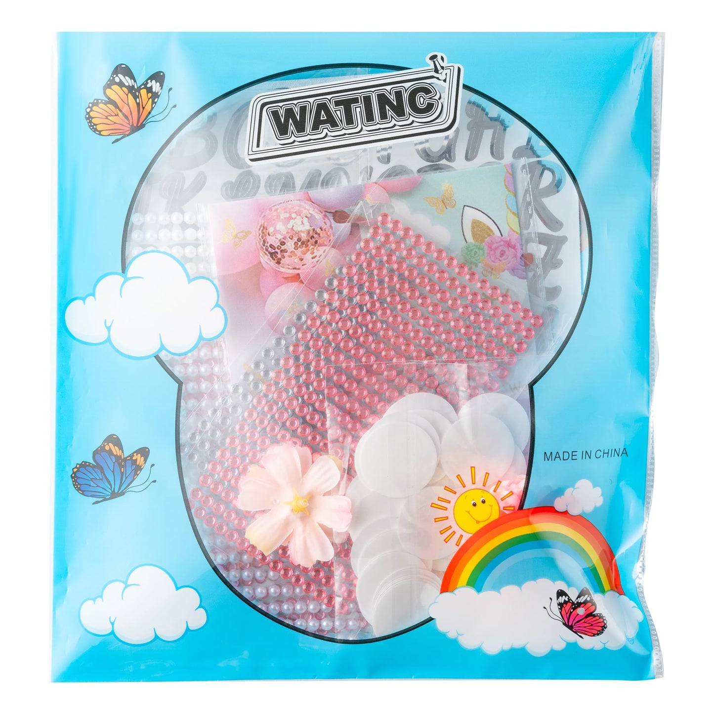 WATINC Graduation Cap Decorations Kit - Class of 2026 DIY Grad Hairband Cap with 3D Butterfly Flowers Rhinestones Pearl Letter Stickers, for Hat Topper Crafts School Class Party Supplies (Rose Gold)