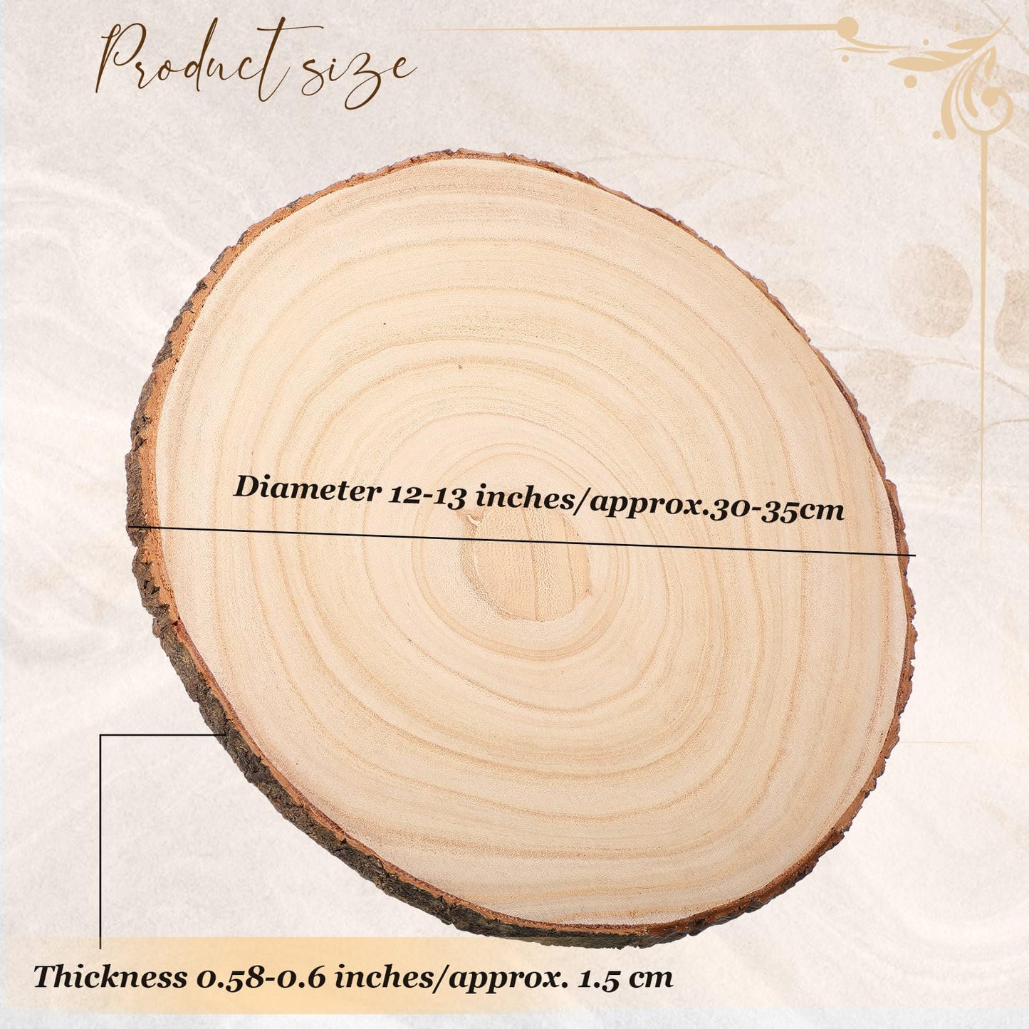 Tioncy 20 Pcs Natural Large Wood Slices for Wedding Centerpieces Decor Round Unfinished Wood Slab for Tables Wooden Circle for DIY Crafts Rustic Centerpiece(12-13 Inch)