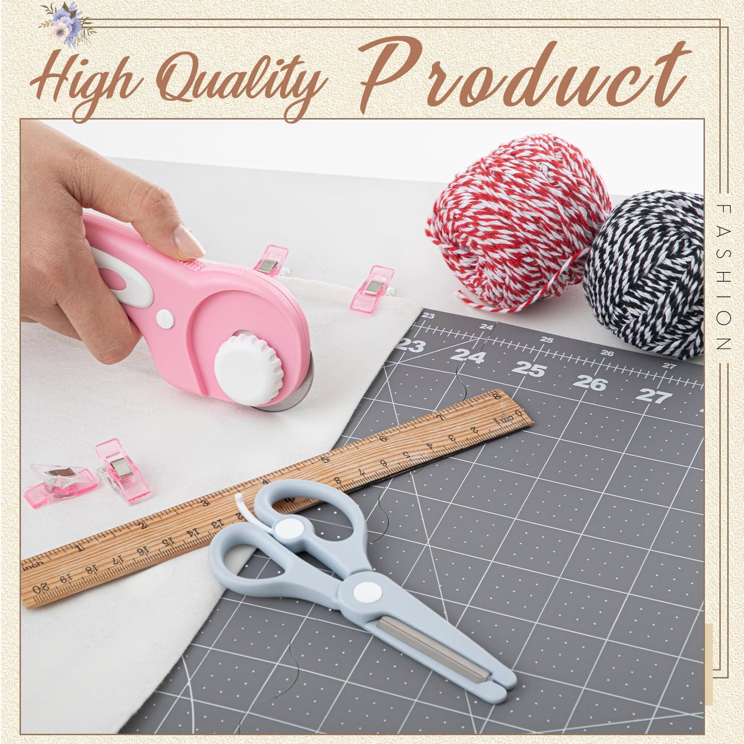 Teenyyou 24" x 36" Self Healing Folding Cutting Mat with Grid for Quilting, Sewing, Craft Hobby Board Sewing Cutting Mat for Quilting, Leather, Fabric, Crafting, Scrapbooking, Art, Clay