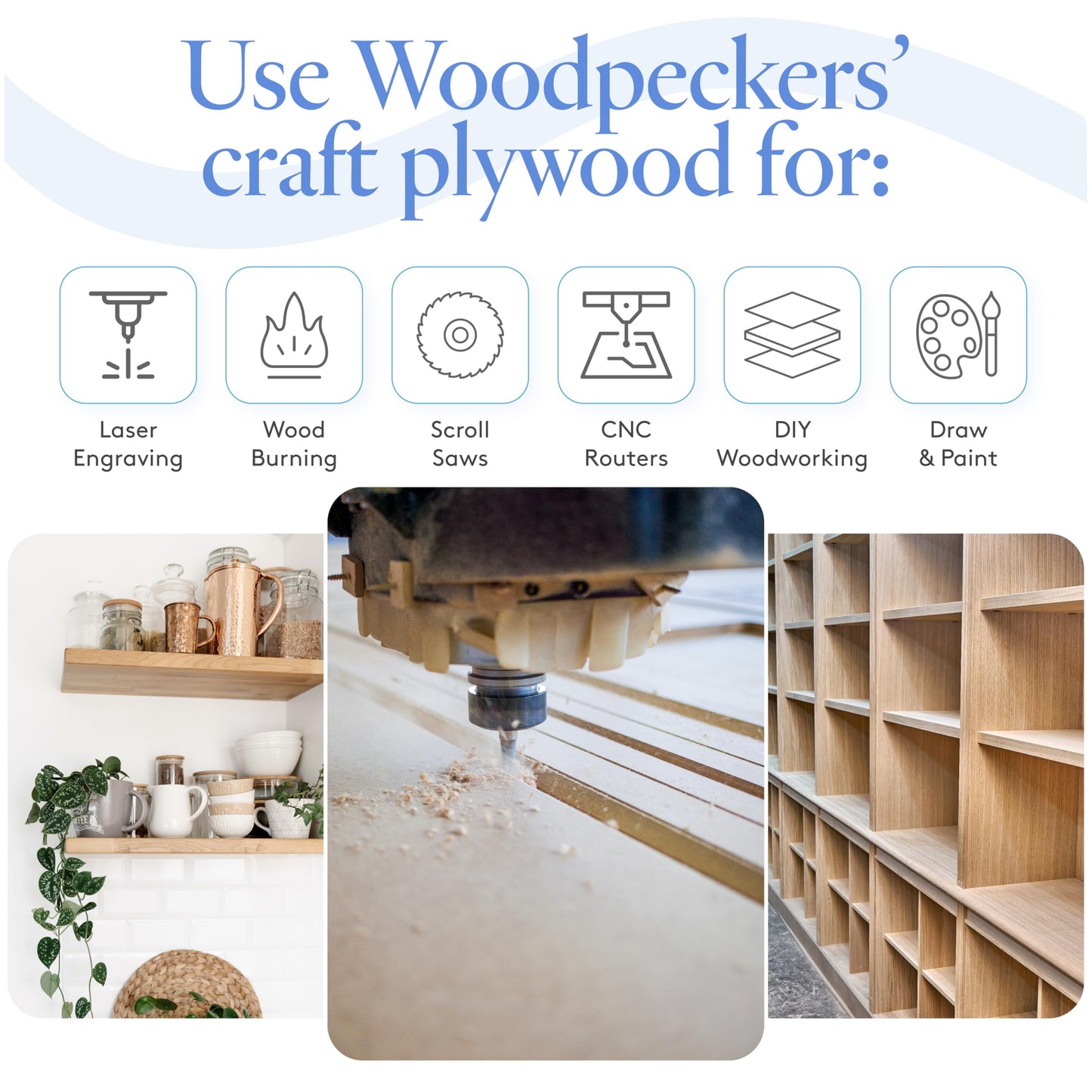 Baltic Birch Plywood 15 x 30 x 1/4 Inch - 6 mm Craft Wood, Pack of 2 B/BB Grade, Stronger Than Basswood Sheets or Balsa Wood, Perfect for Laser, CNC Cutting, Wood Burning, by Woodpeckers