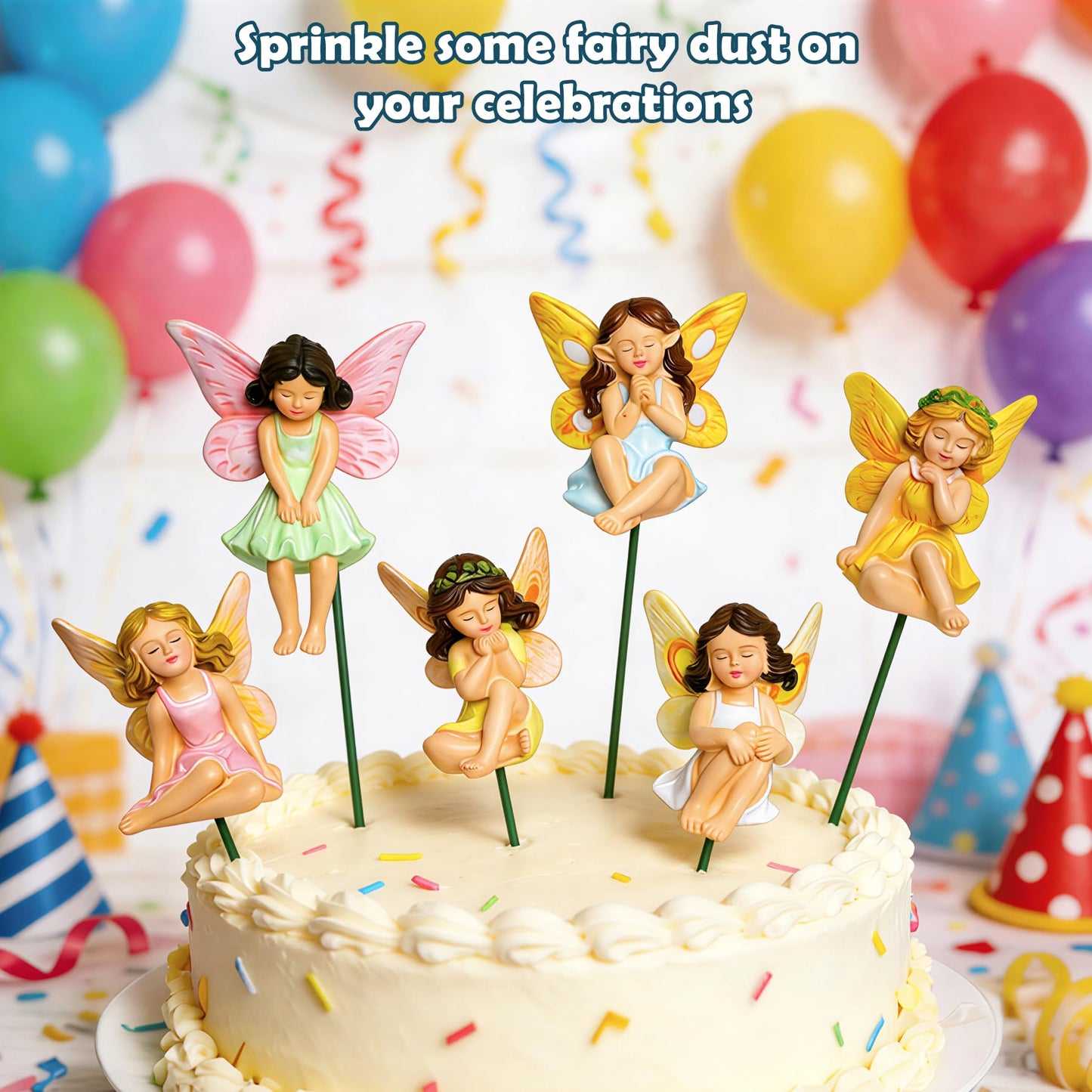 U WONDERFUL Miniature Fairy Figurines - 6Pcs Mini Fairies for Fairy Garden & Tiny Elf Garden Accessories for Home Outdoor Yard Lawn Supplies Flower Pot Decor