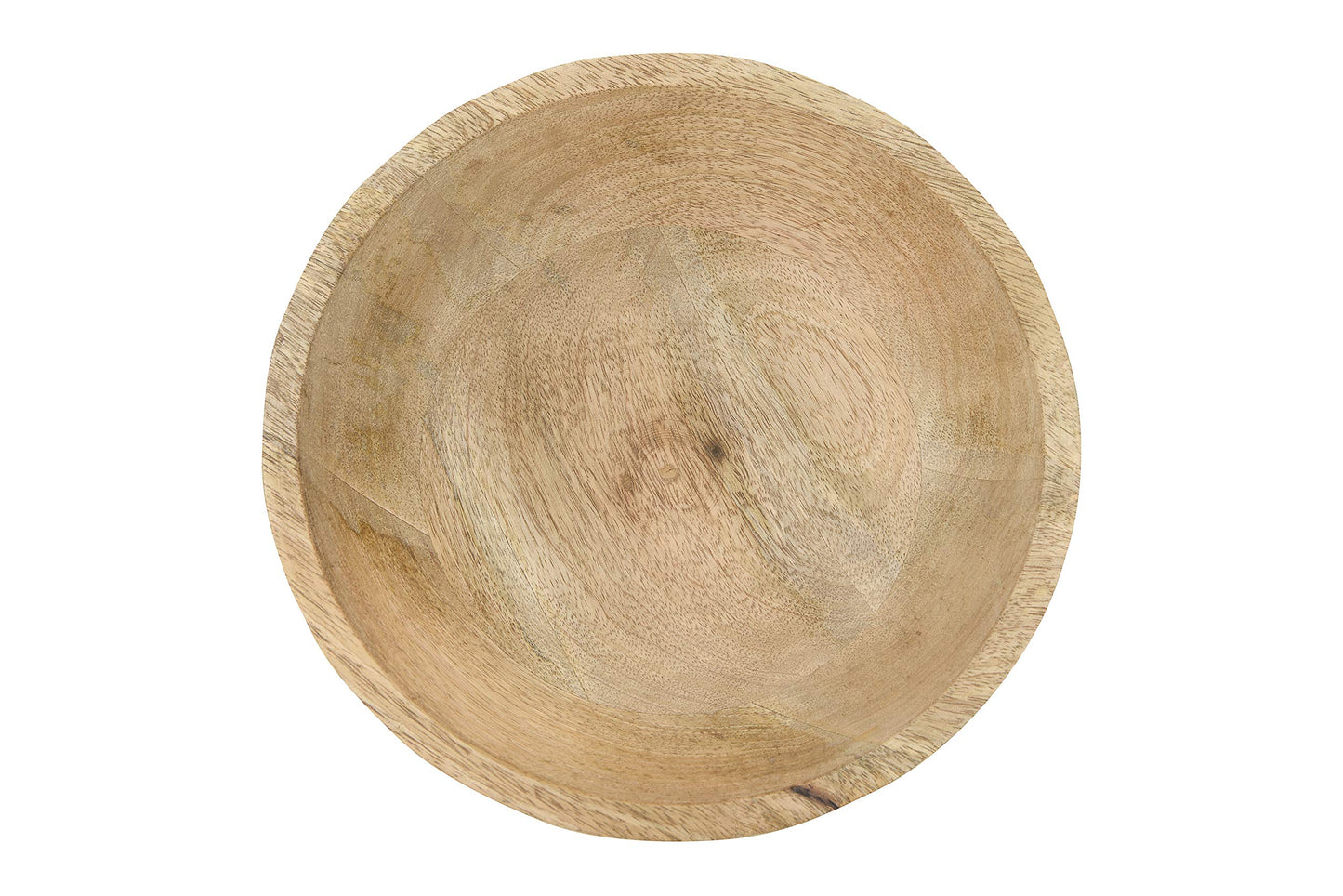 Creative Co-Op Ridged Mango Wood Footed Bowl, Brown