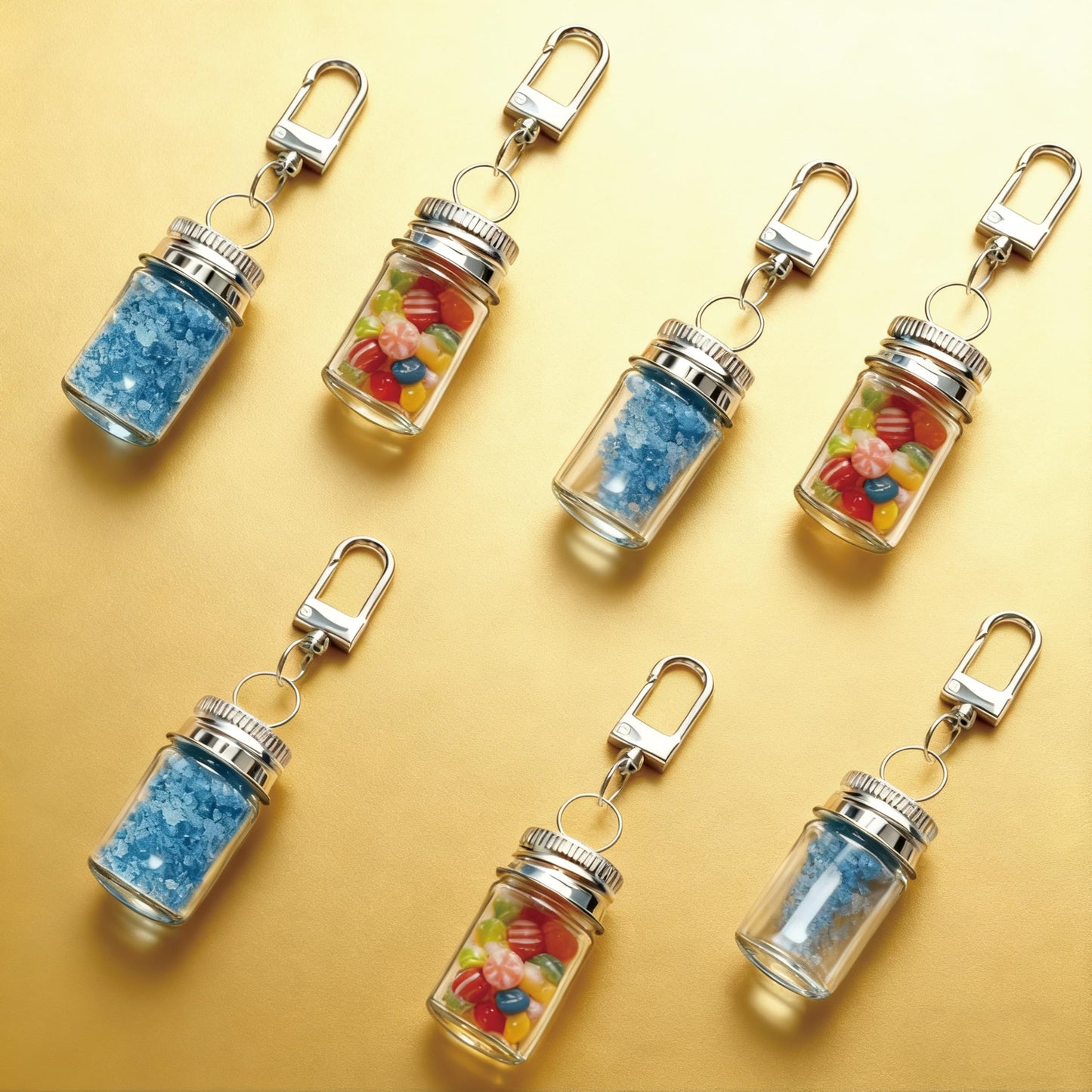 36 Pack 7ml Mini Glass Bottles with Aluminum Lids and Keychains, Tiny Wishing Jars for DIY Crafts, Wedding Favors, Home Decoration & Travel Gifts