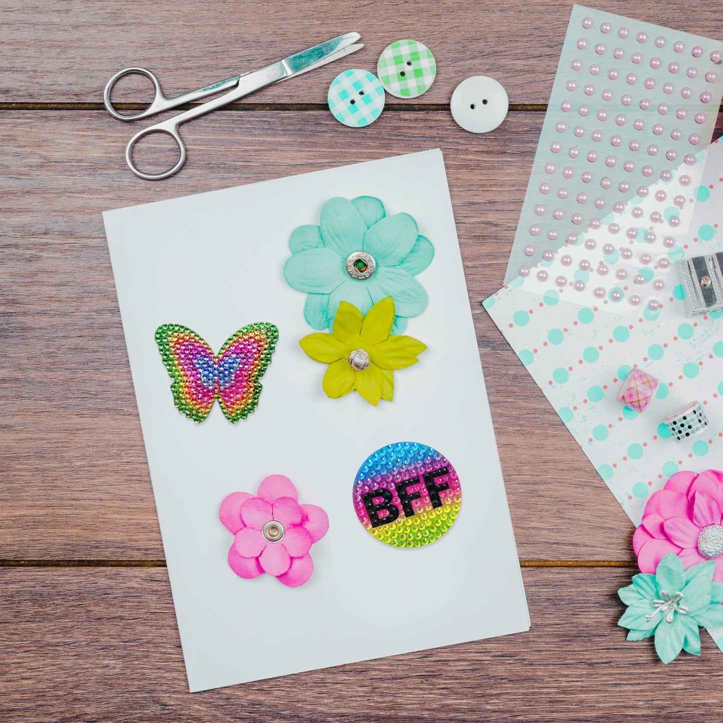 StickerBeans® Rhinestone Stickers - Whimsical Sticker Pack, 2” x 2” Each, Unique Sparkly Cut-to-Shape for Collecting, Trading, Decorating Laptops, Phone Cases, Scrapbooks