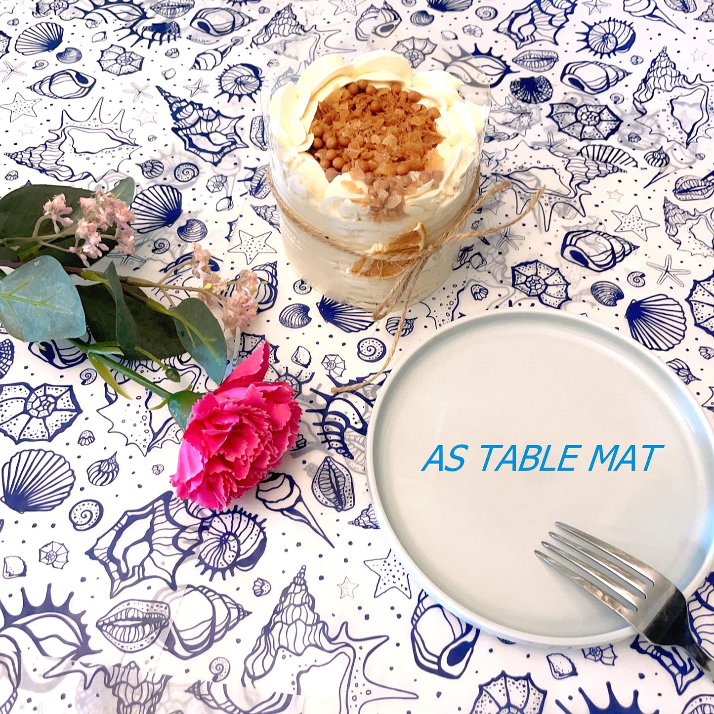 Suiwen 150 Sea Shell Patterned Wax Paper Sheets, Food Picnic Paper, Greaseproof Paper,Waterproof Dry Hamburger Paper Liners Wrapping Tissue for Plastic Food Basket