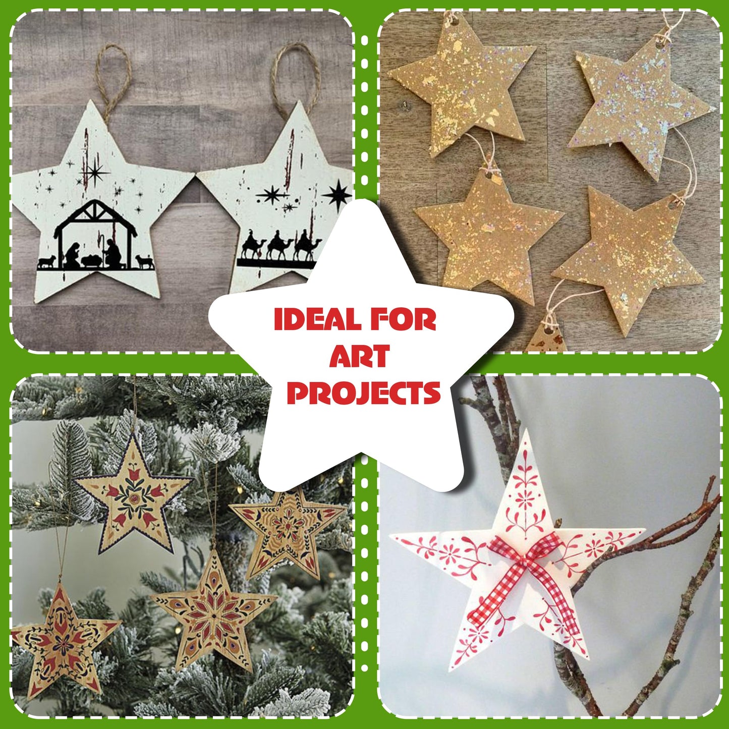 40 Pcs Unfinished Wood Stars 3 inch Wooden Stars Cutouts 0.1'' Thickness Blank Natural Wood Slices Wooden Cutout Tiles for Christmas DIY Crafts Paint Burning Engraving Carving Coaster Staining