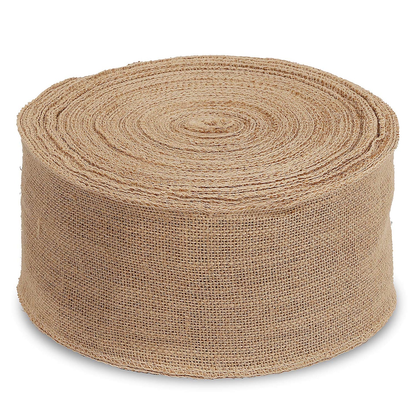 KINJOEK 4 Inch Wide 54 Yards Burlap Ribbon, Natural Jute Fabric Ribbon Crafts Ribbon for Christmas Wedding Gifts Burlap Fabric DIY for Decoration