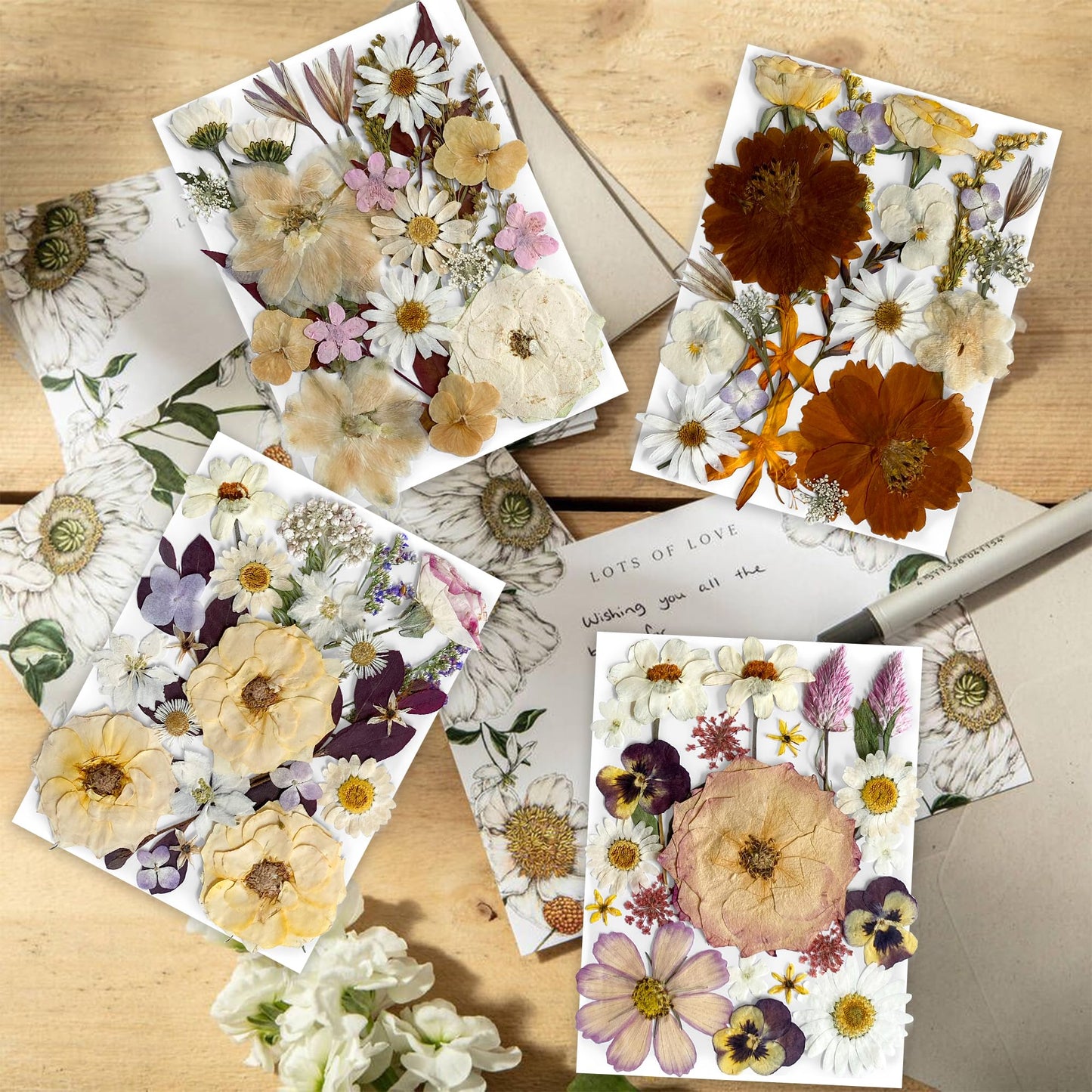 TrendCart Boho 88Pcs Real Natural Dried Pressed Flowers for DIY Crafts, Resin Jewelry, Scrapbooking, Frame Decor + Free 66Pcs Butterfly Stickers & Tweezers
