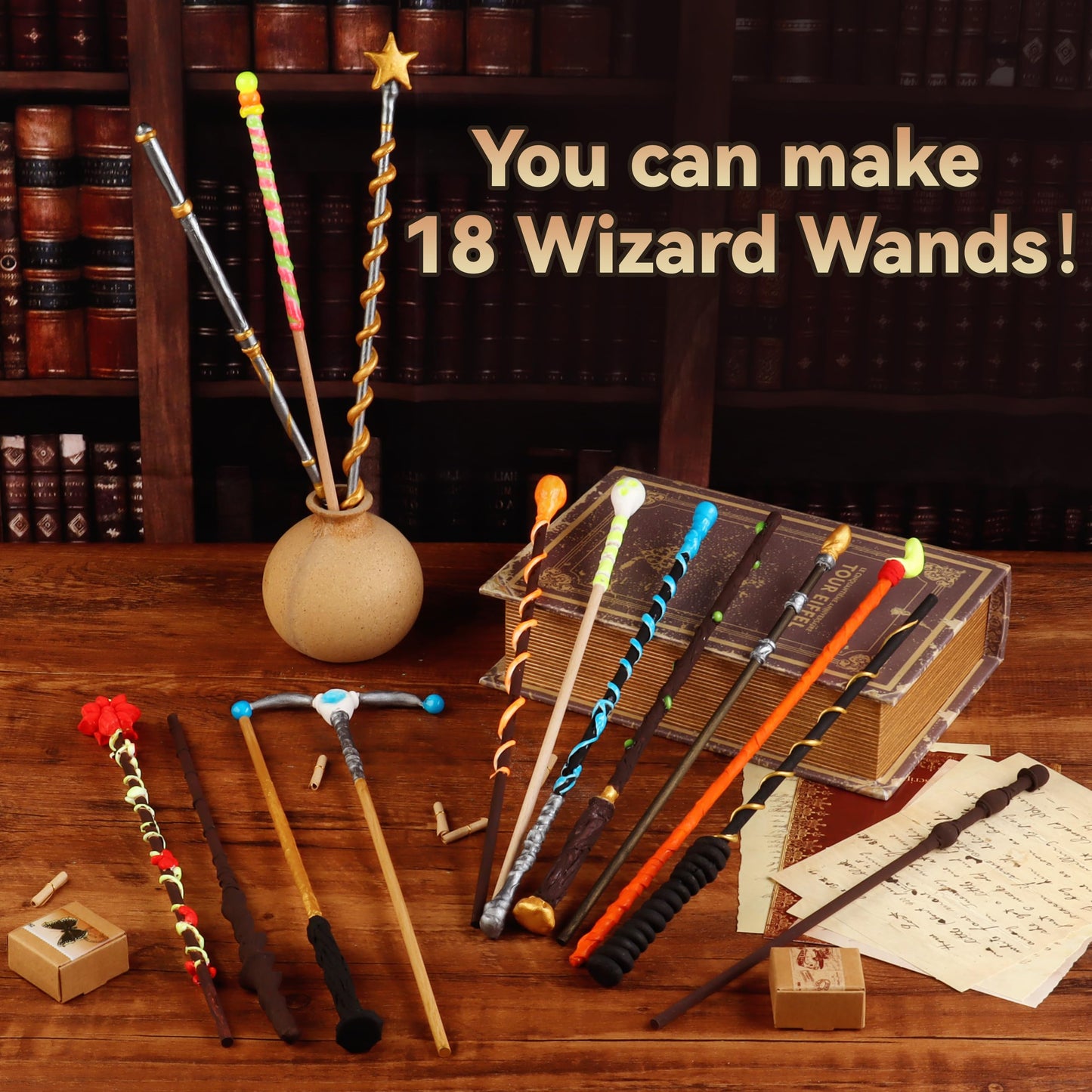 ColoPlay 53 PCS Wizard Magic Wand Making Kit DIY Crafts for Kids Adult Wizard Wand Birthday Party, Christmas, Halloween Party Favors