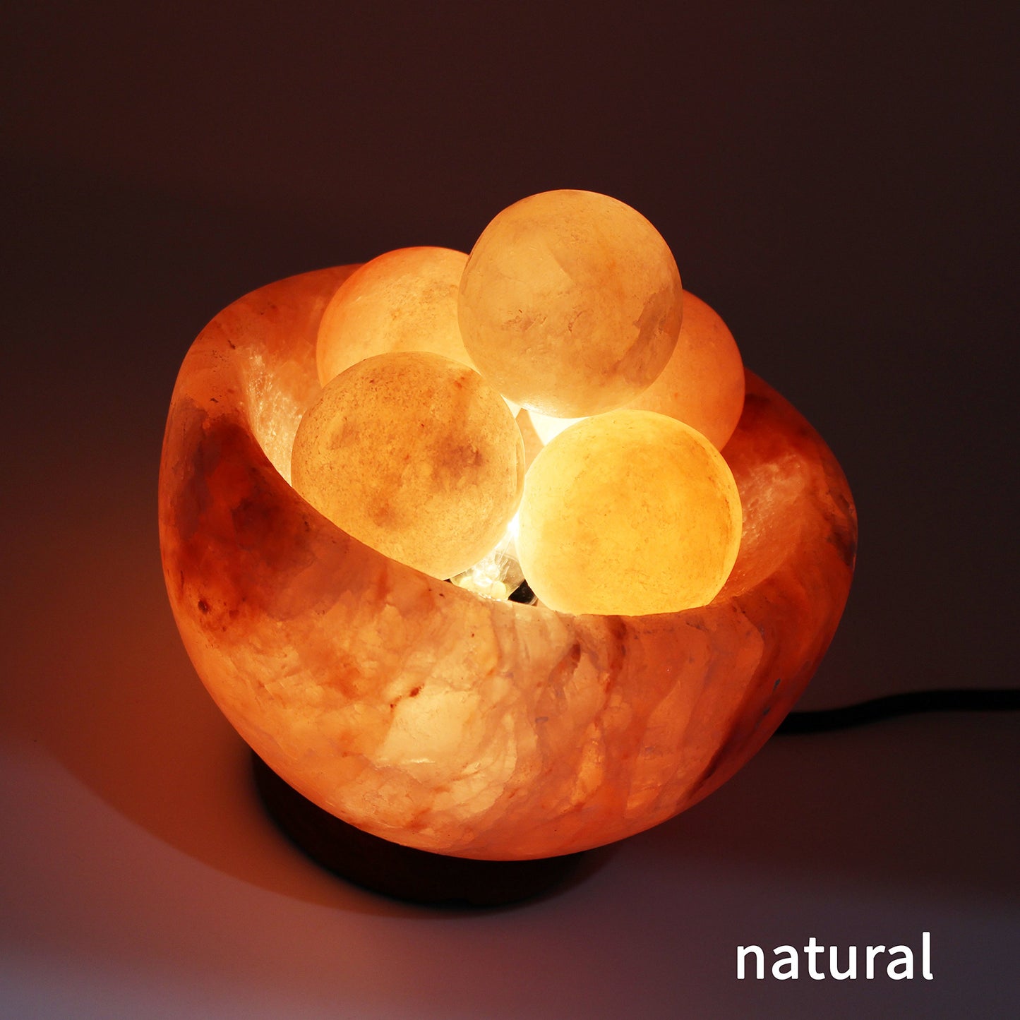 UMAID Himalayan Salt Lamp Bowl with 6 Himalayan Massage Balls, Dimmable Pink Rock Salt Lamp Light for Bedroom, Office Desk & Meditation Room, Unique Spa Home Decor Relaxation Gifts for Men & Women
