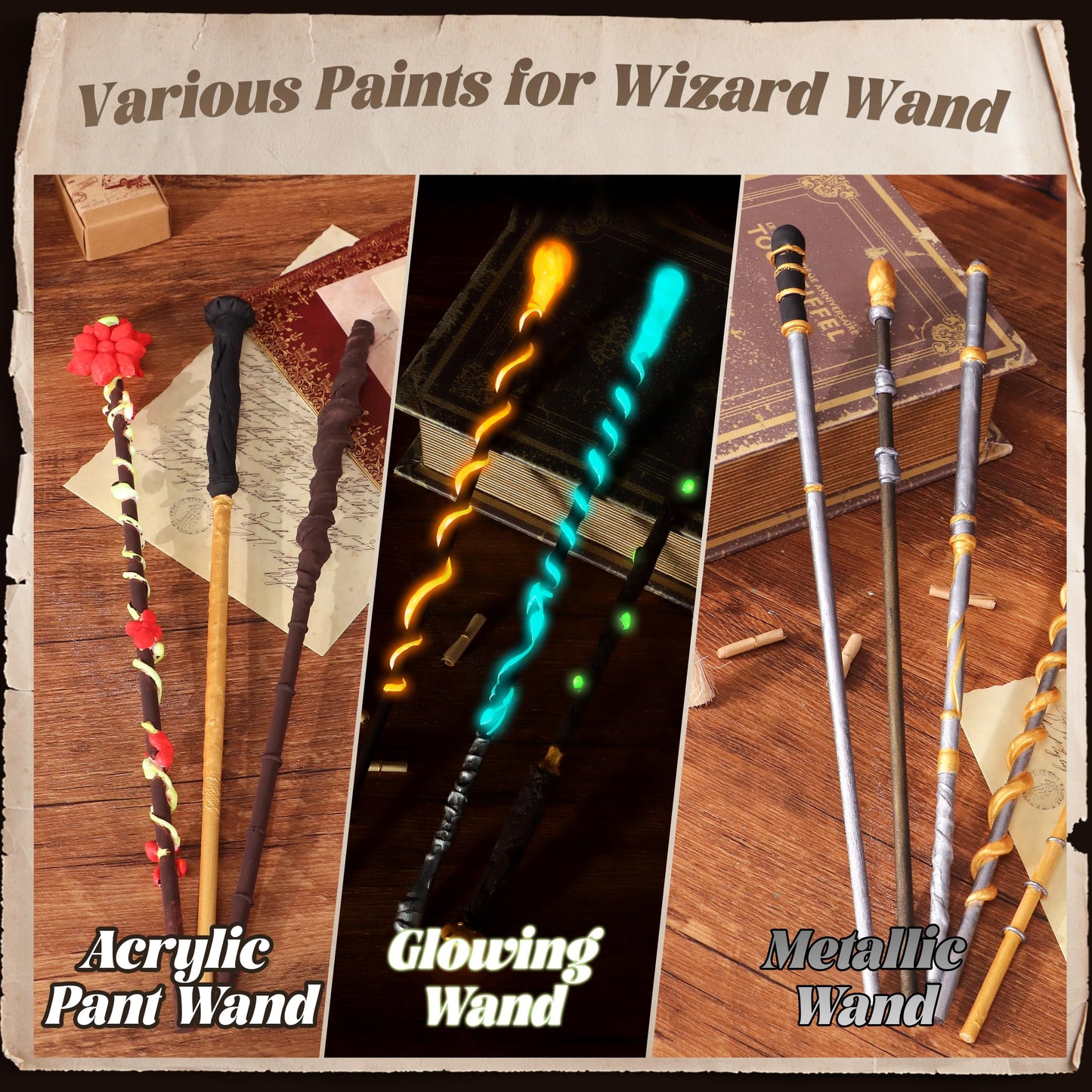 ColoPlay 53 PCS Wizard Magic Wand Making Kit DIY Crafts for Kids Adult Wizard Wand Birthday Party, Christmas, Halloween Party Favors