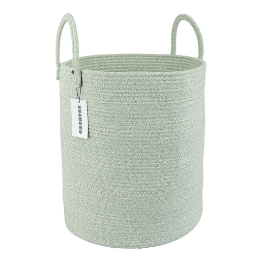 XUANGUO Cotton Rope Laundry Basket Hamper for Clothes Woven Storage Basket for Living Room Bedroom Boho Tall Rope Baskets for Blanket Toys Pillow Towels Baby Nursery Hamper Bin green