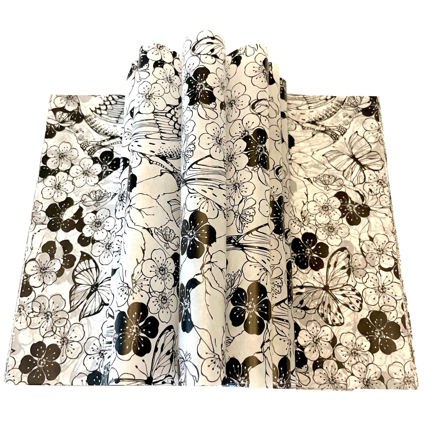Suiwen 150pcs Summer Black and White Floral Wax Paper Sheets Sandwich Wrapping Paper, Greaseproof Wrap Parchment Papers Air Fryer Disposable Liner Food Basket Liners for Outdoor Picnic