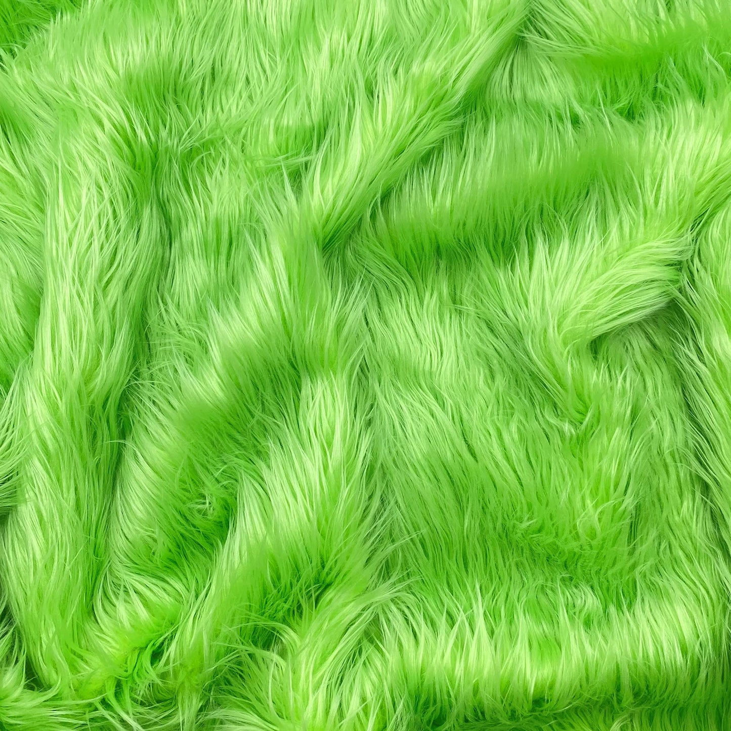 Ice Fabrics Faux Fur Fabric by The Yard - 60 Inches Wide Super Soft and Fluffy Shaggy Mohair Fur Fabric for Costumes, Apparel, Rugs, Pillows, Decorations and More - Lime Green - Half Yard