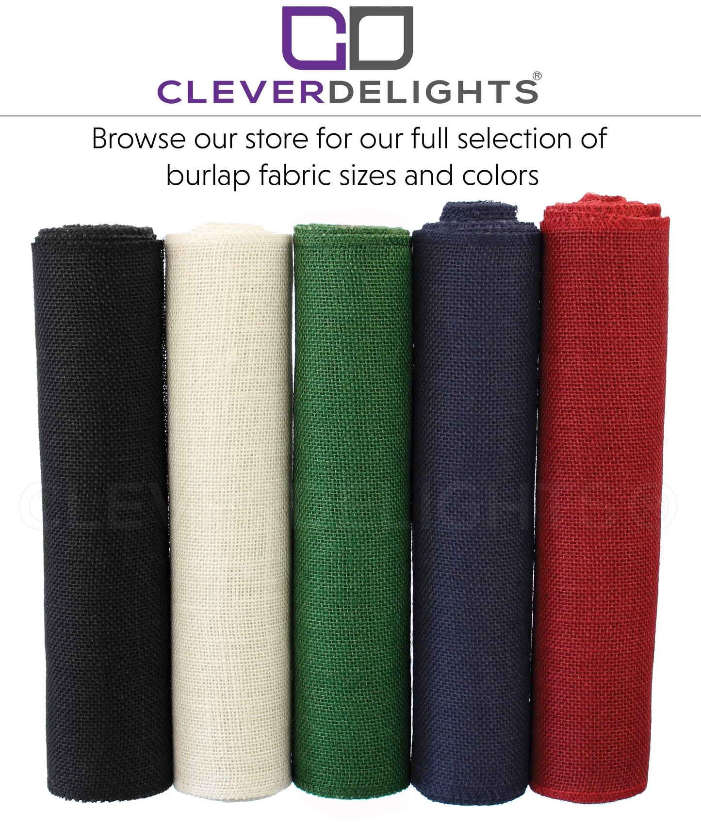 CleverDelights 12" Black Burlap Roll - Finished Edges - 5 Yards - Jute Burlap Fabric
