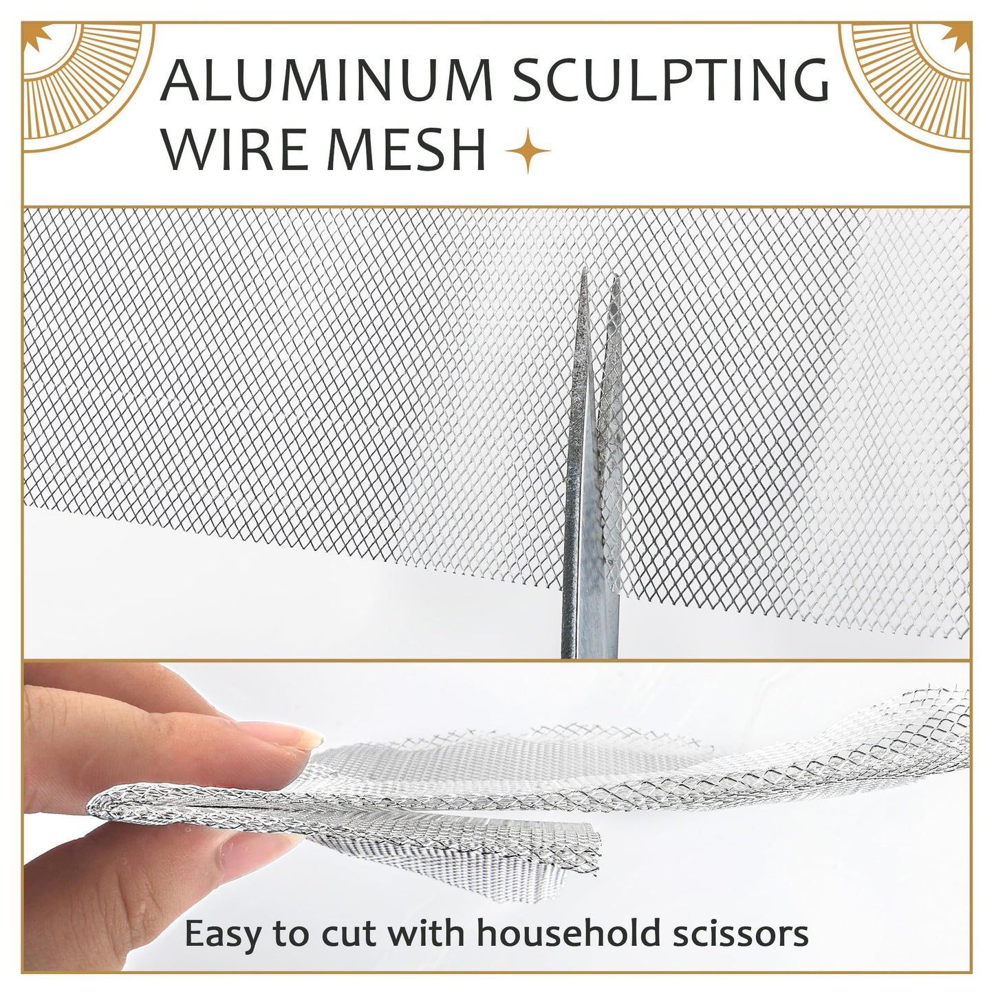 UNIFAMILY Sculpting Wire Mesh,6.5FT x 16IN Aluminum Wire Mesh for Arts and Craft, Aluminum Armature Wires for Sculpting, Armature Mesh for Clay, Sculpting Craft Mesh for DIY Projects (6.5FT-1 roll)