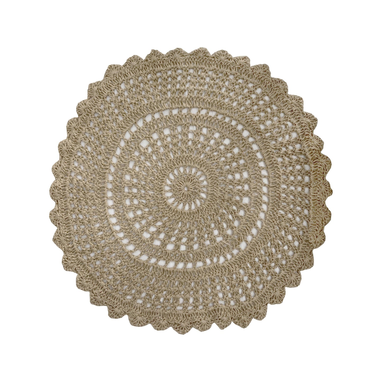 Ramanta Home Jute Handmade Natural Crochet Woven Rug 3 Feet Round, Anti- Slip Circle Boho Farmhouse Accent Area Rugs for Living Room, Kitchen, Bedroom | Nursery Costal Neutral Floor Patio Mat
