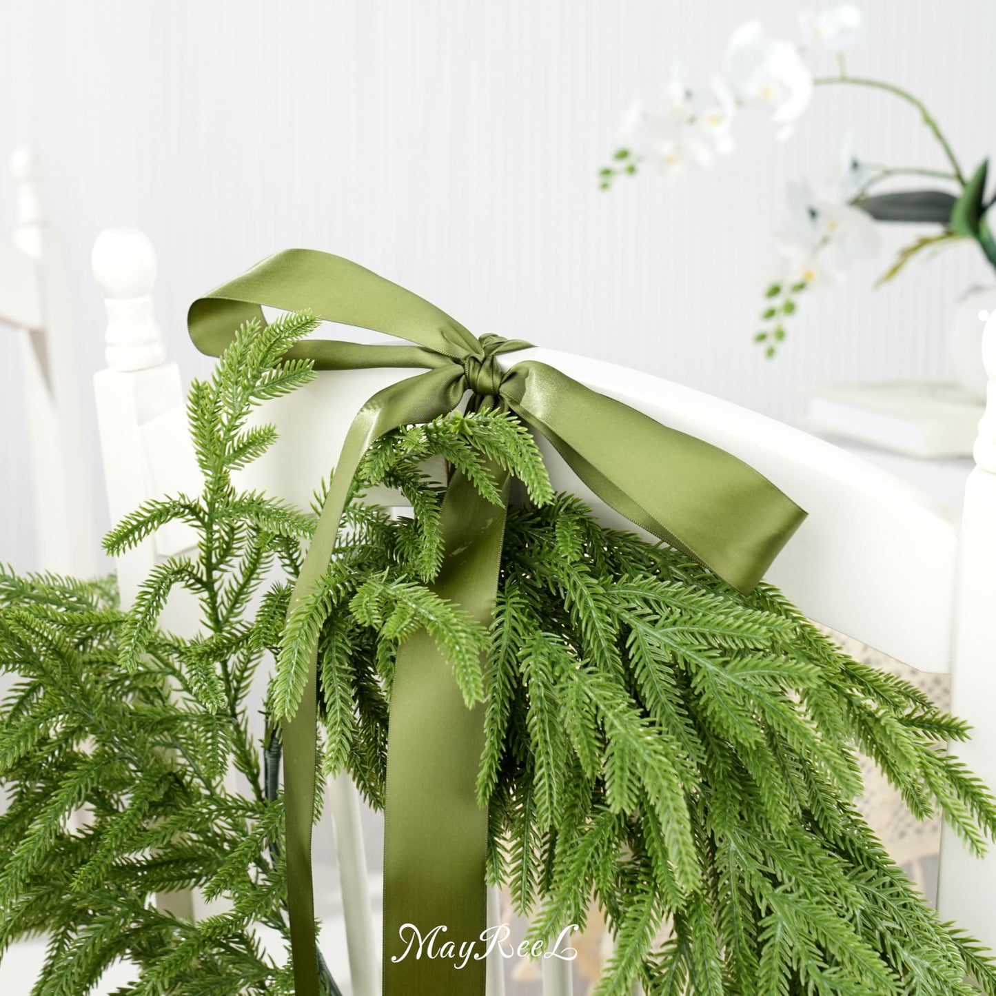 MAYREEL Moss Satin Ribbon 1.5 Inch Thick Double Faced Dark Green Ribbon for Crafts Gift Wrapping Wedding Decor Hair Bows Party Favor Flower Bouquets 25 Yards