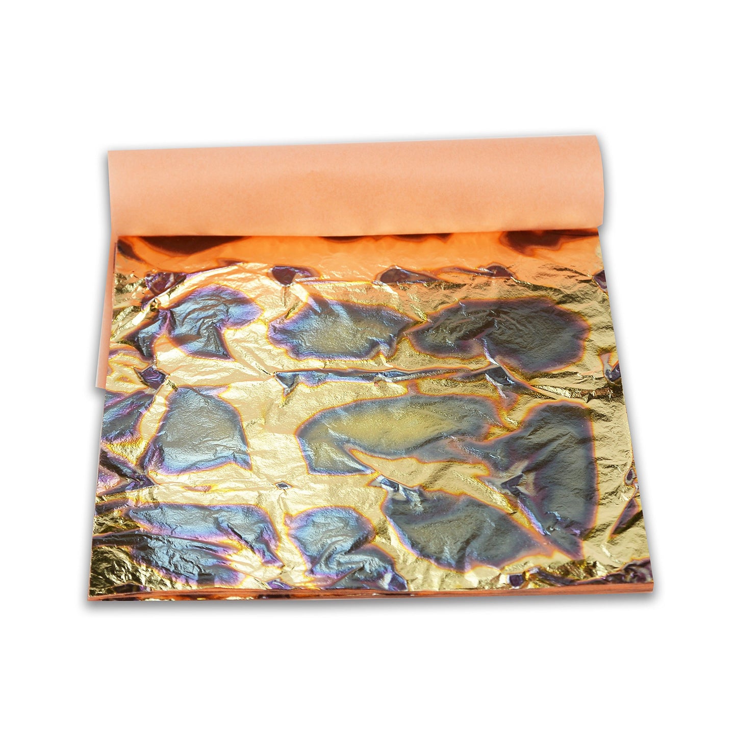 Barnabas Blattgold Variegated Gold Leaf, Color Light Blue [25 Sheets, 5.5 inch], Metal Foil Leaf for Painting, Arts and Crafts