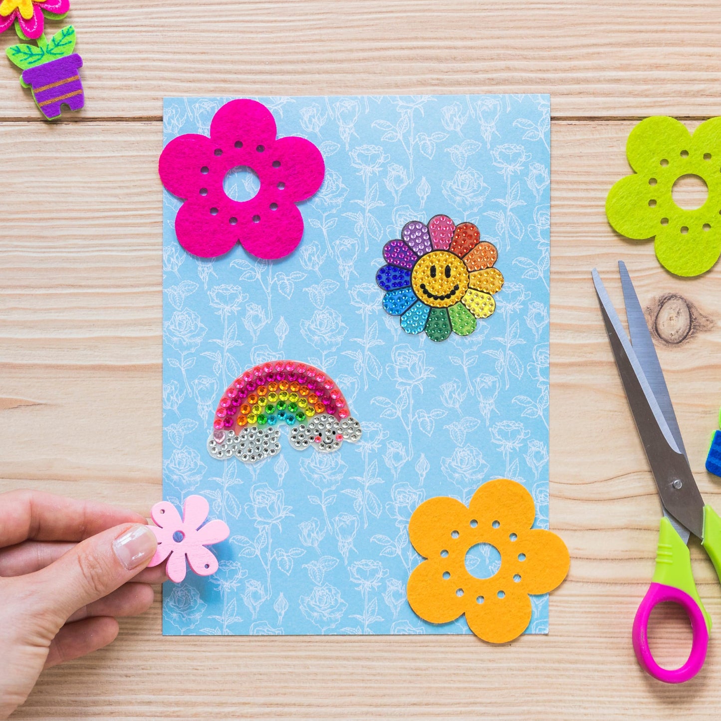 StickerBeans® Rhinestone Stickers - Whimsical Sticker Pack, 2” x 2” Each, Unique Sparkly Cut-to-Shape for Collecting, Trading, Decorating Laptops, Phone Cases, Scrapbooks