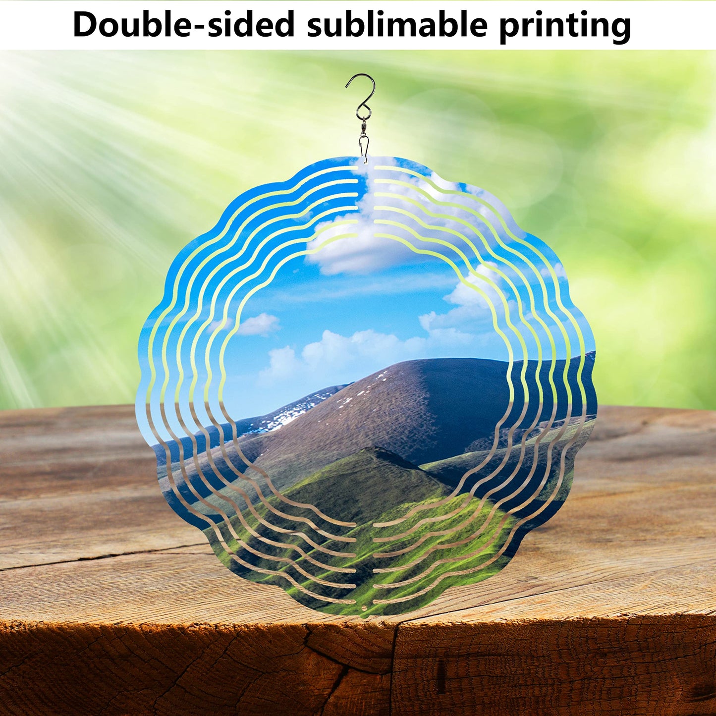 5 pcs Sublimation Wind Spinner Blanks 8 INCH Round Sublimation Blanks Products Stainless Steel Metal Indoor Outdoor Garden Decoration for Heat Press Transfer Sublimation Blank Gift