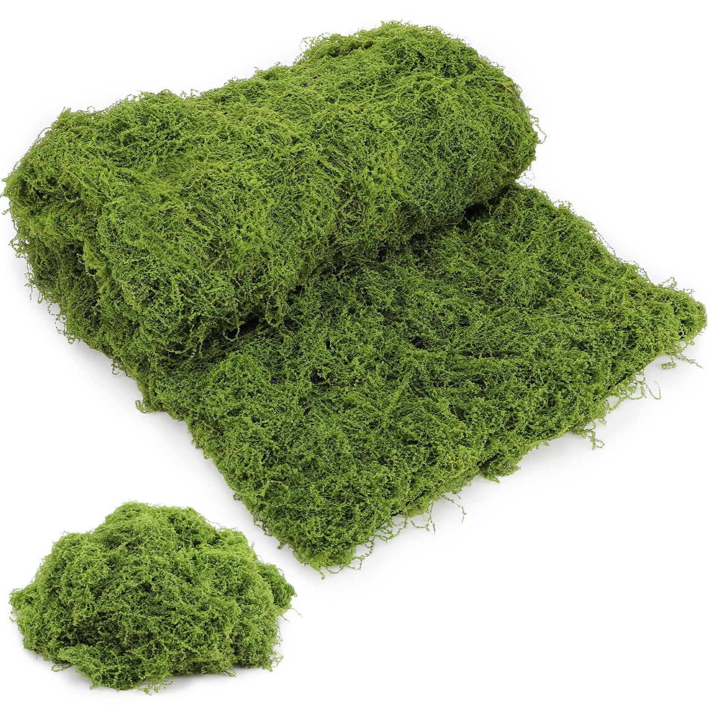 Ovveroche Fake Moss for Crafts 39" x 39" Faux Moss Mat with Base Fabric for Plants and 3.5 oz/ 100g Decorative Artificial Moss Green Faux Grass for Planters Crafts DIY Fairy Garden(Light Green)