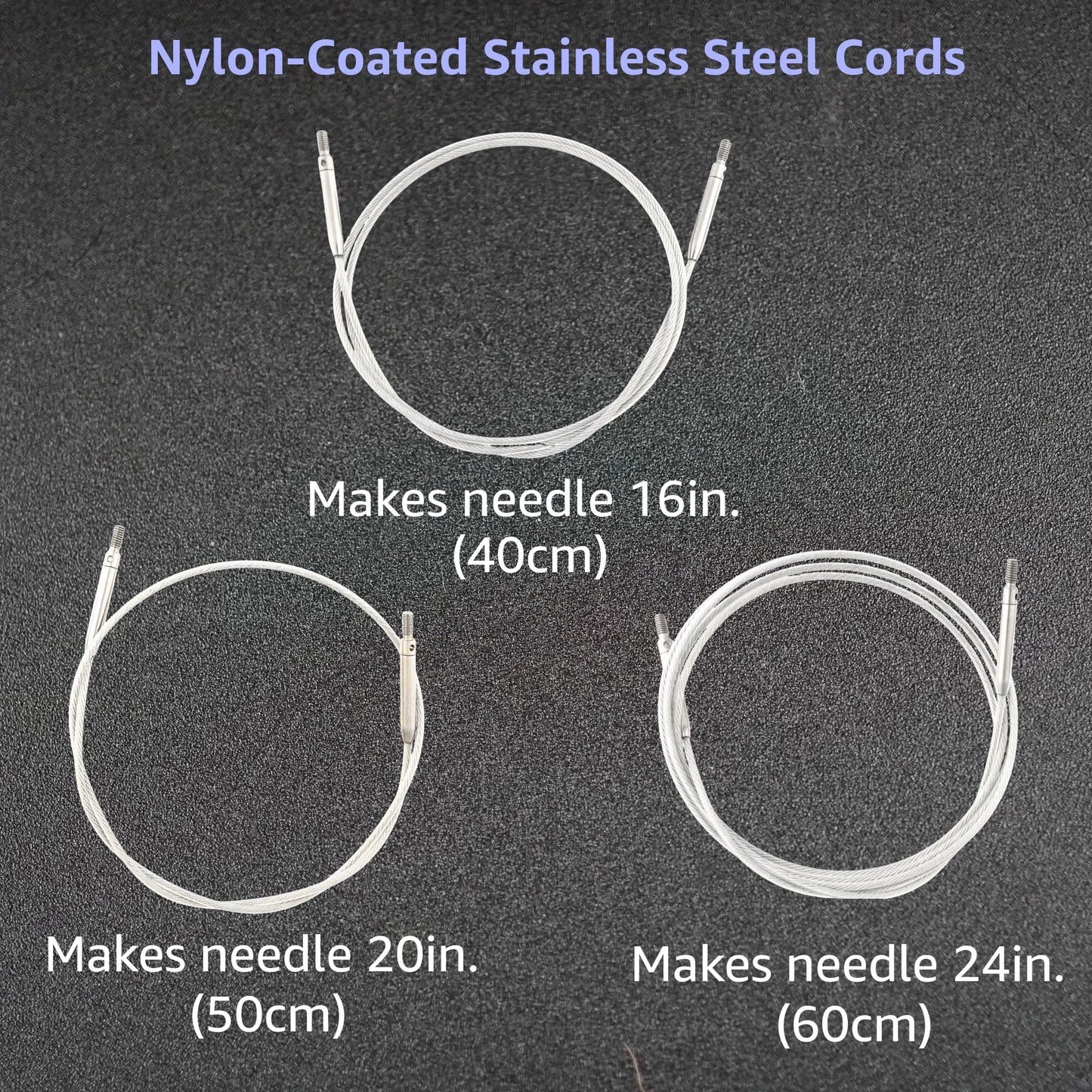 Lykke Flight 3.5 in. Mini Set US Sizes 0, 1, 1.5, 2, 2.5 Interchangeable Circular Knitting Needles for Lace, Fingering, Sock, Baby Yarn, Stainless Steel, 3 Cords, Purple Case, Project Bag