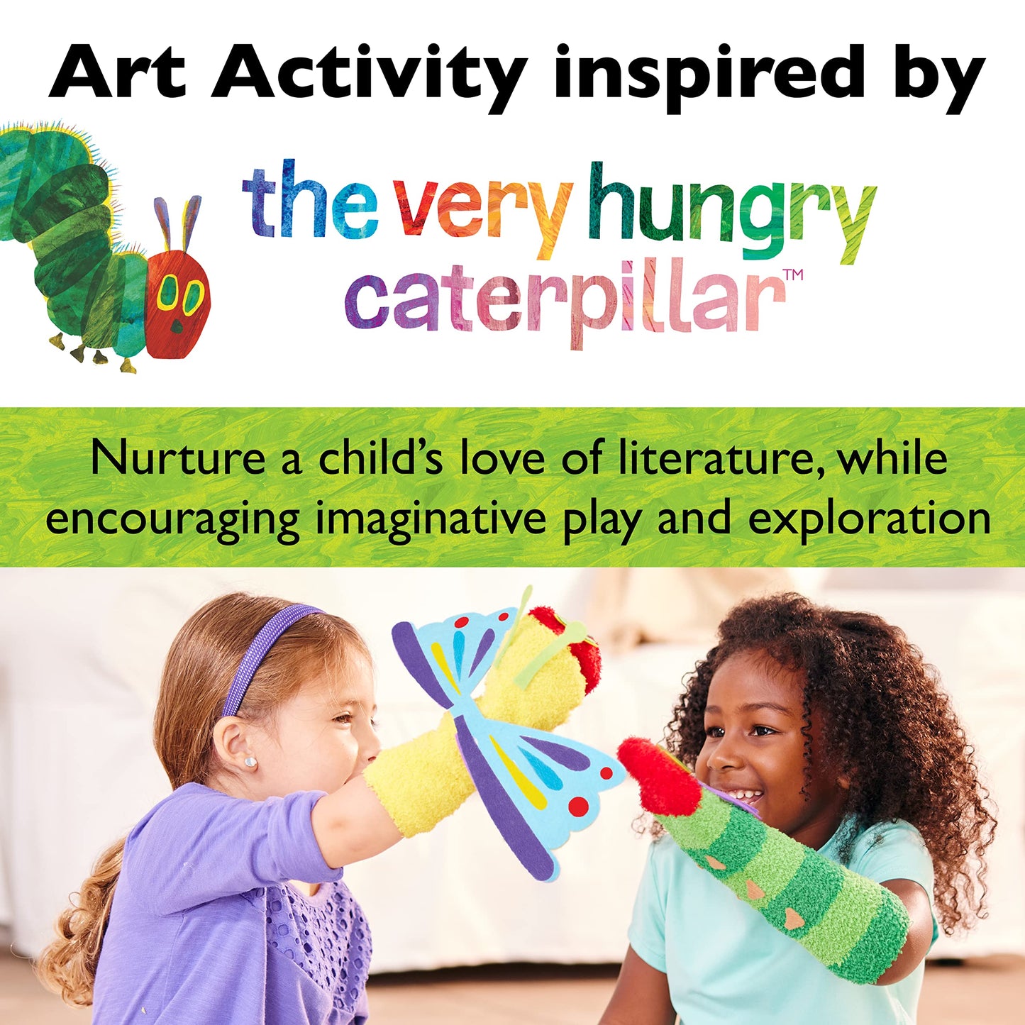 Creativity for Kids The Very Hungry Caterpillar Story Puppets: Sock Puppet Kit for Toddlers from The World of Eric Carle, Crafts for Kids (Ages 3+)