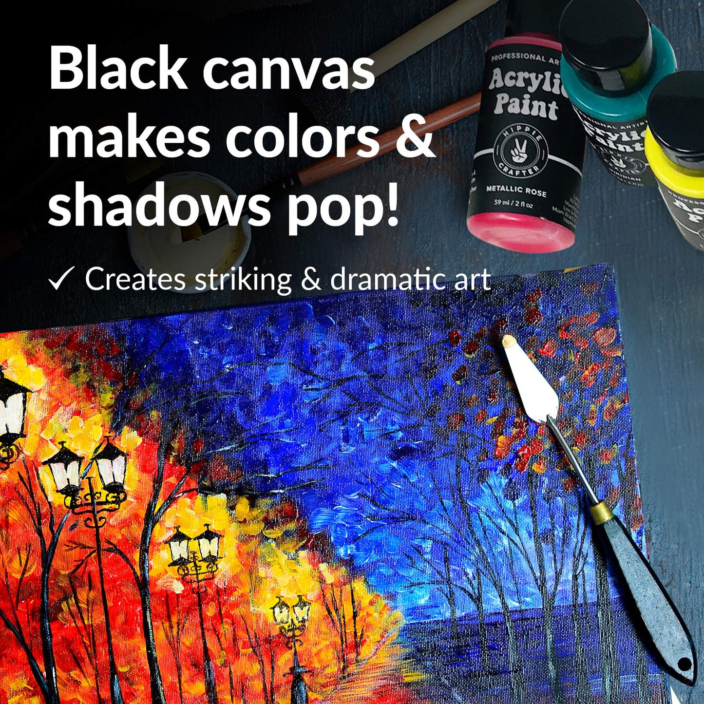 Black Canvas Panels for Painting, 20 Pack, 5x7 Inch Gesso-Primed Boards for Oil, Acrylic & Watercolor, Blank Art Canvas for Artists