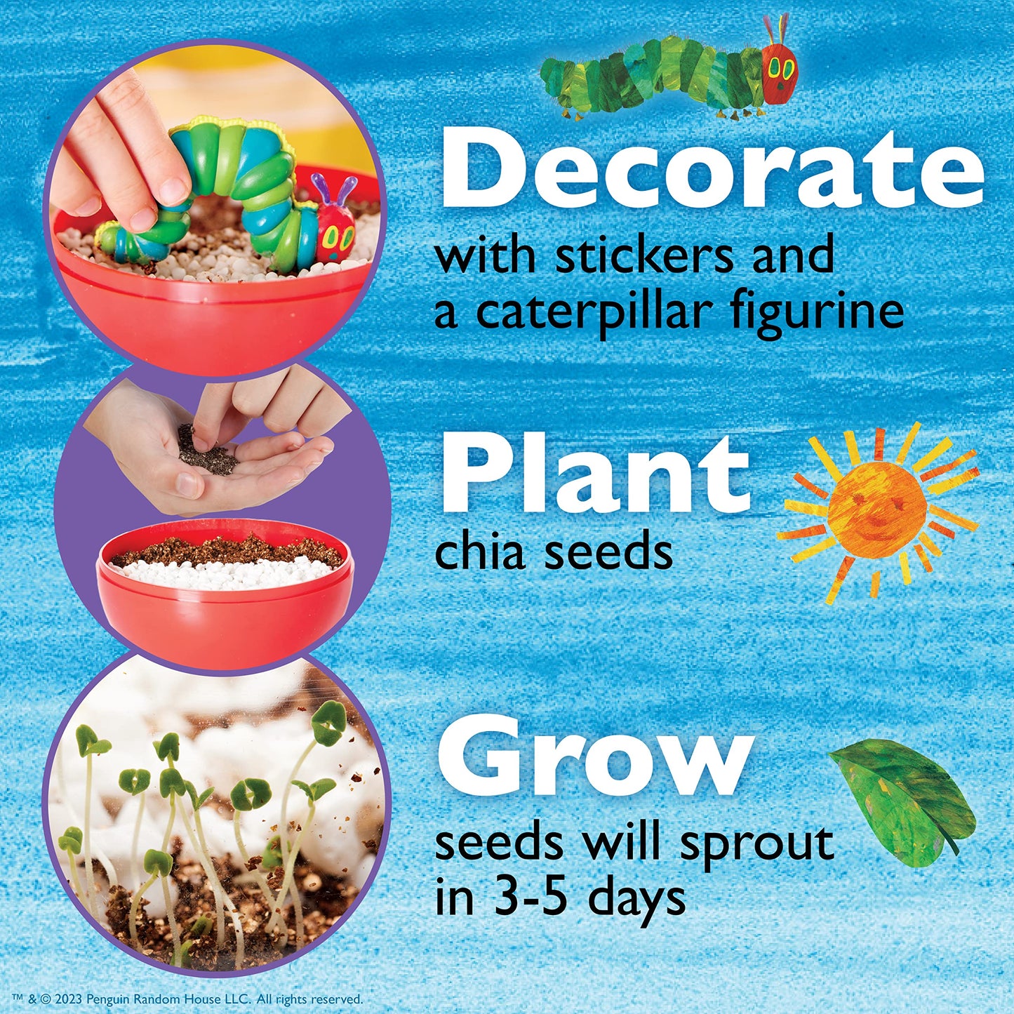 Creativity for Kids The Very Hungry Caterpillar: Ready to Grow Garden - Spring Crafts | Science Terrarium Kit Inspired from The World of Eric Carle Books, Education Gifts for Kids (Ages 6+)